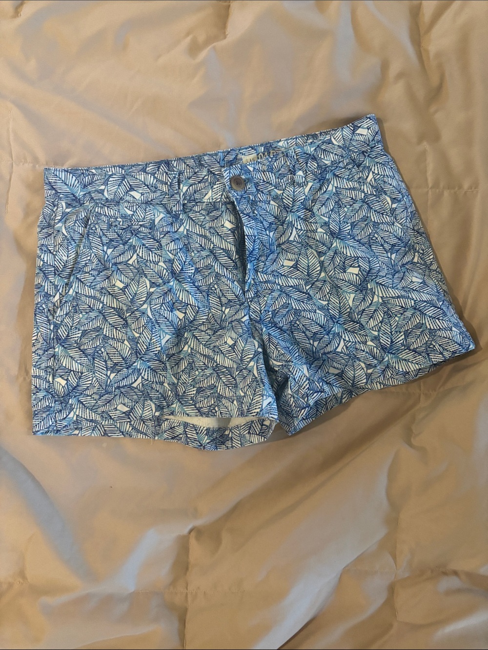 GAP Blue Leaf-Print Bermuda Shorts